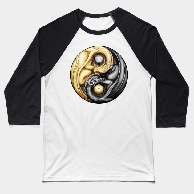 Balanced Dragons D20 Baseball T-Shirt by MaratusFunk